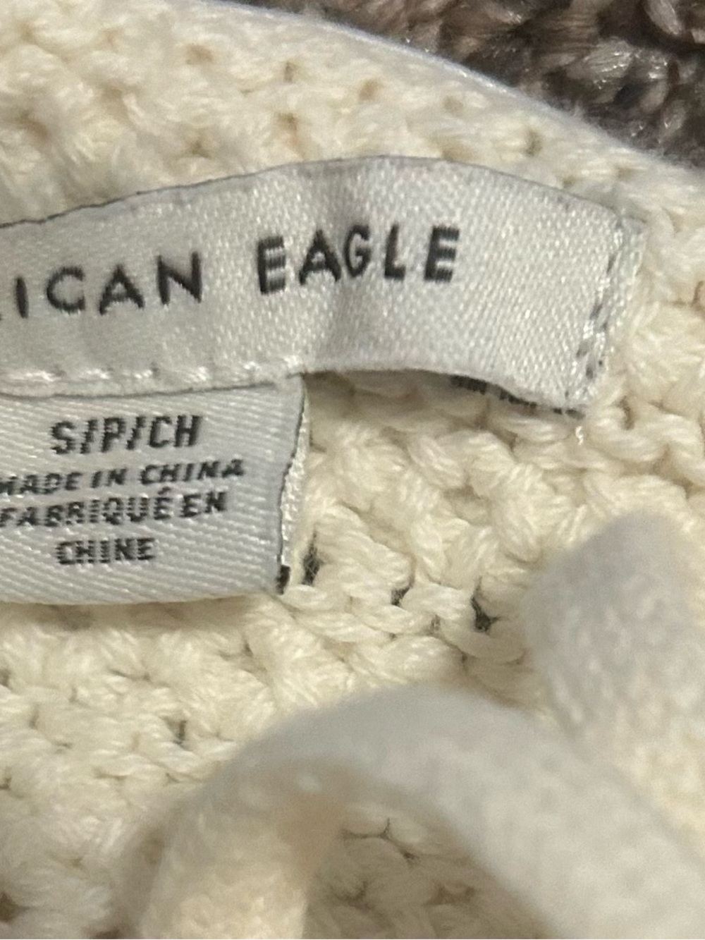 American Eagle Outfitters S Women’s  Ivory Crochet Tie-Front Crop Top Thin Strap - Picture 3 of 4